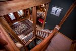 The multiple levels of this gorgeous Ptarmigan Village home from the stairwell